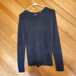 Rue 21 Jeans y2k dark navy blue men's horizontal striped tight knit sweater